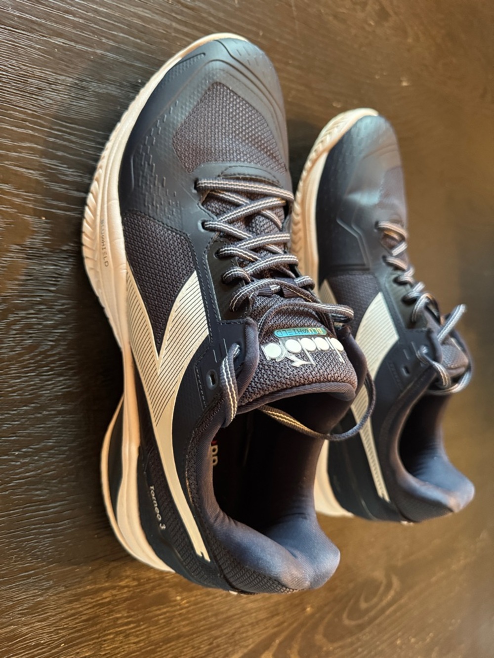 Diadora Navy and White All Court Tennis Shoes